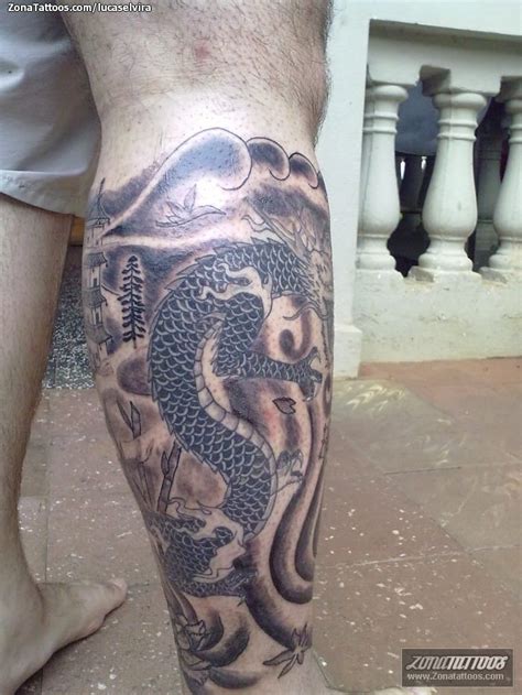 tatuaje dragon pierna|Tatuaje de dragon en pierna